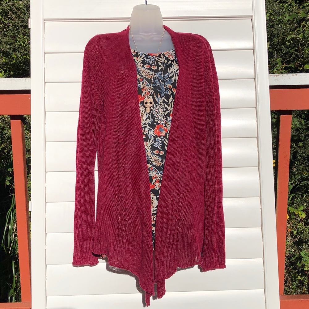 Cut Loose Red Sweater Classic Knit Relaxed Fit